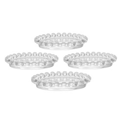 Conjunto Pratos Cristal Pearl 4 Peças 10cm