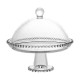 Prato Para Bolo Cristal Pearl Com Pé E Tampa