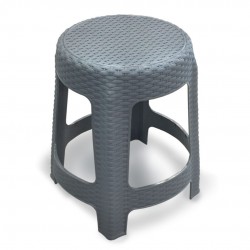 Banqueta Premium Rattan Cinza