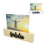 Porta Retrato 10X15 Gratidão Com Base De Madeira