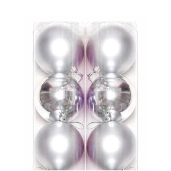 BOLA NATAL LISA 7CM PRATA FARTEX NTB1804P