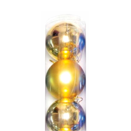 NATAL BOLA LISA 7CM DOURA C/6 RIO DE OURO-NT
