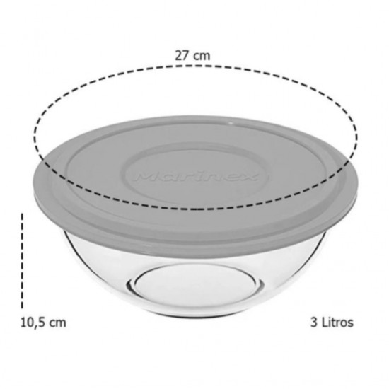 Tigela Plus Com Tampa Plástica 500ml