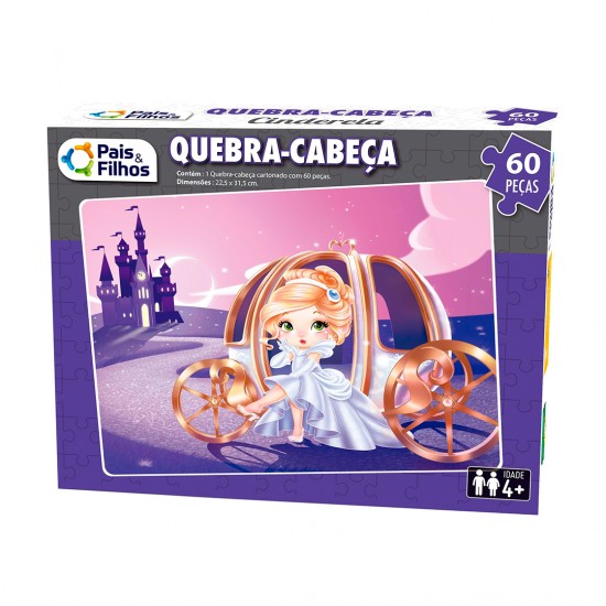 Quebra-Cabeça Cinderela 60 Peças 
