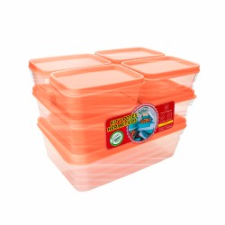 Kit Potes Fresh Retangular 7 Peças 
