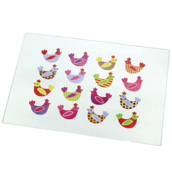 Tábua De Corte Em Vidro Decorada 30cm