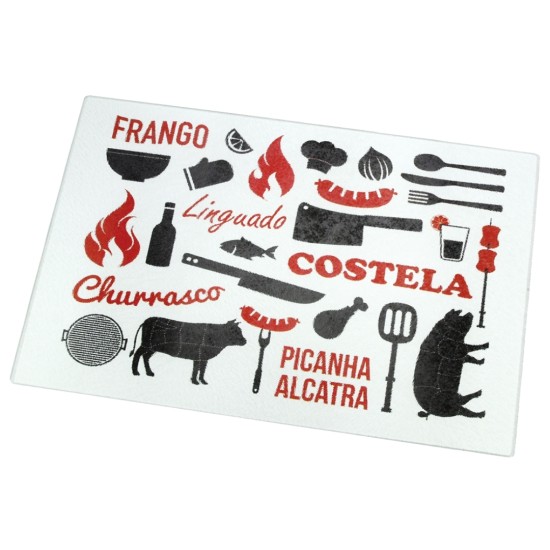 Tábua De Corte Em Vidro Decorada Estampas Sortidas