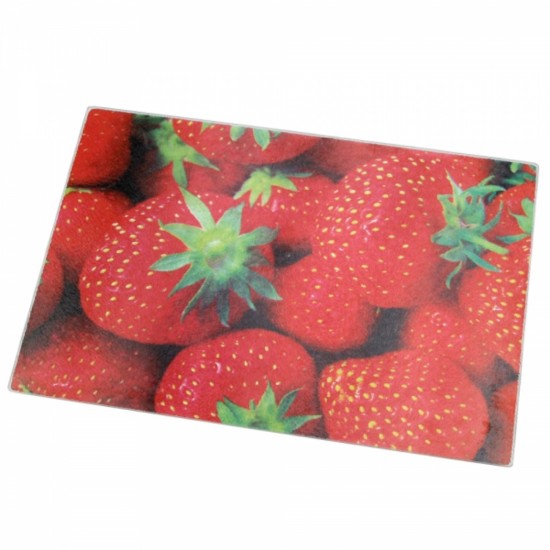 Tábua De Corte Em Vidro Decorada 35cm