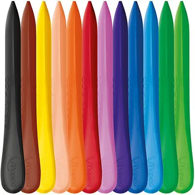 Giz de Cera Plástico Colorido 12 Cores - Maped