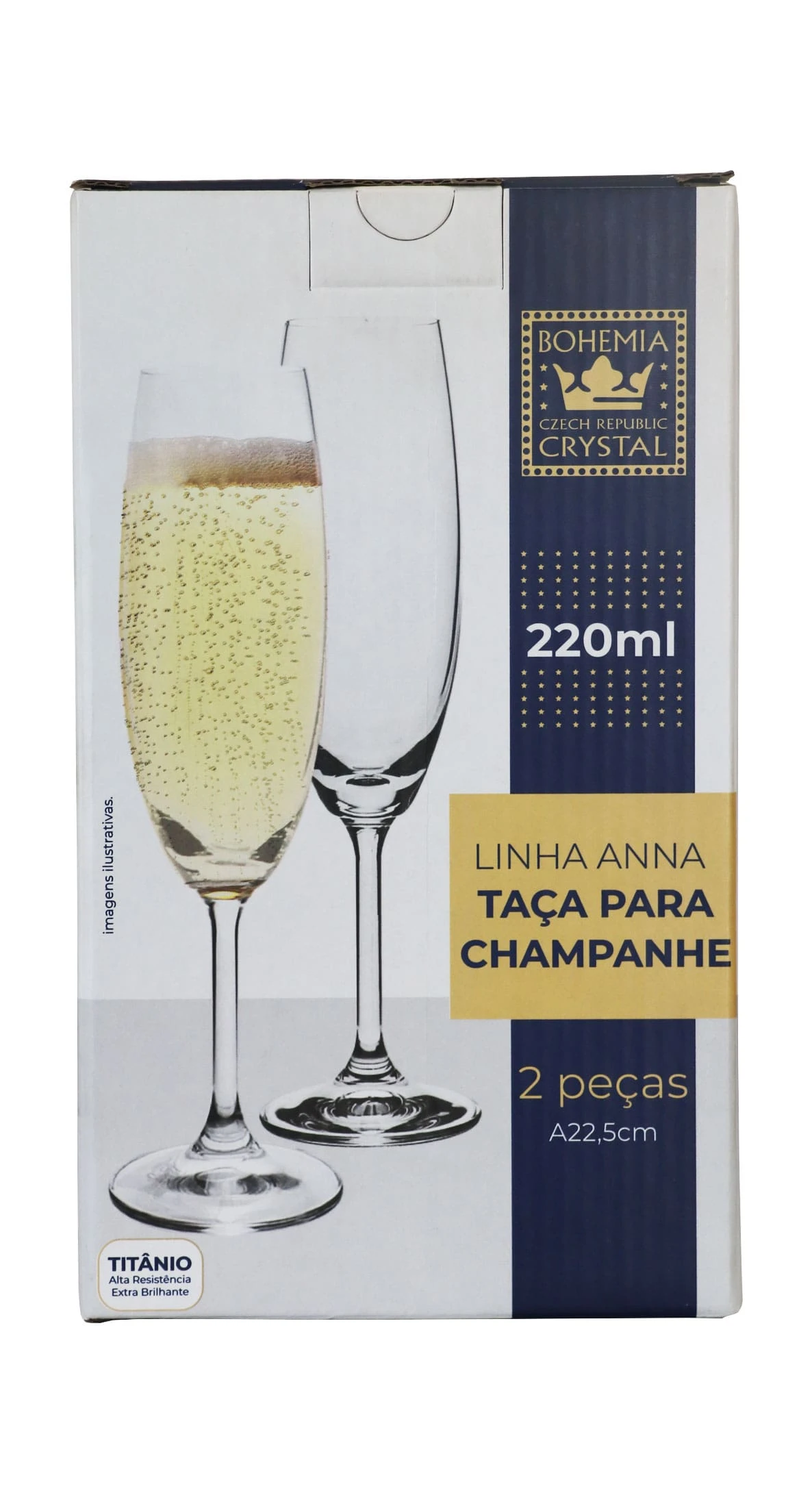 Conjunto de 02 Taças para Champagne Bohemia – 220ml Conjunto de 02 Taças para Champagne Bohemia – 220ml