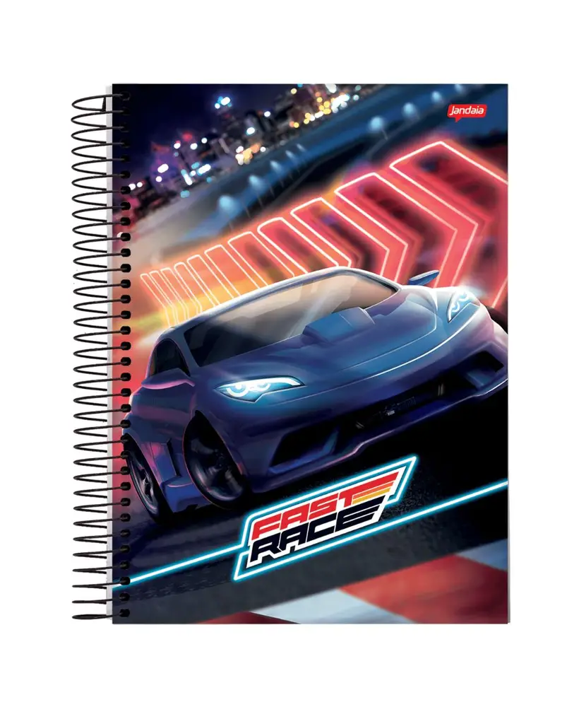 Caderno Espiral Universitário 1 Matéria Fast Race - Jandaia