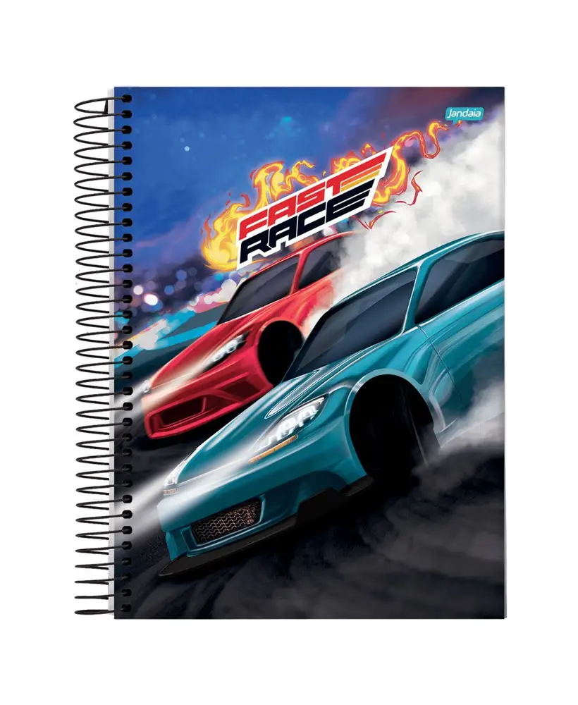 Caderno Espiral Universitário 1 Matéria Fast Race - Jandaia