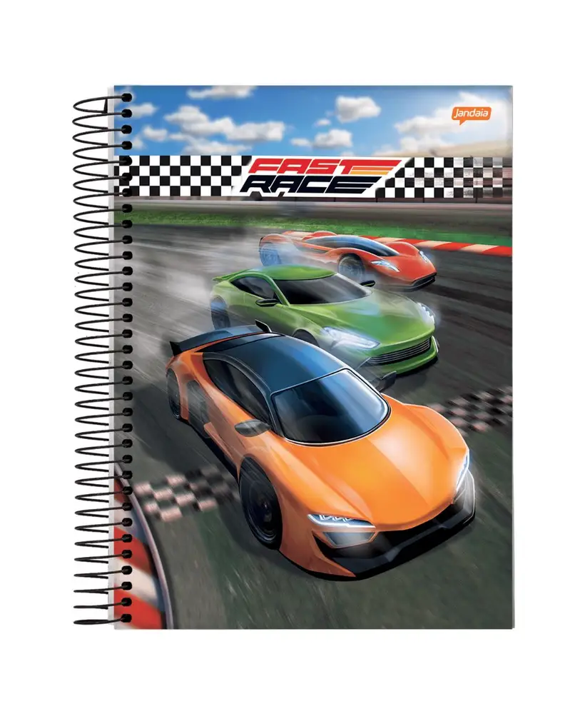 Caderno Espiral Universitário 1 Matéria Fast Race - Jandaia Caderno Espiral Universitário 1 Matéria Fast Race - Jandaia