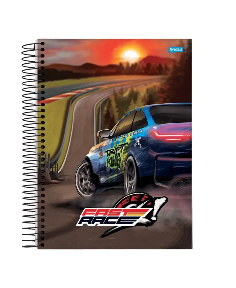 Caderno Espiral Universitário 1 Matéria Fast Race - Jandaia Caderno Espiral Universitário 1 Matéria Fast Race - Jandaia