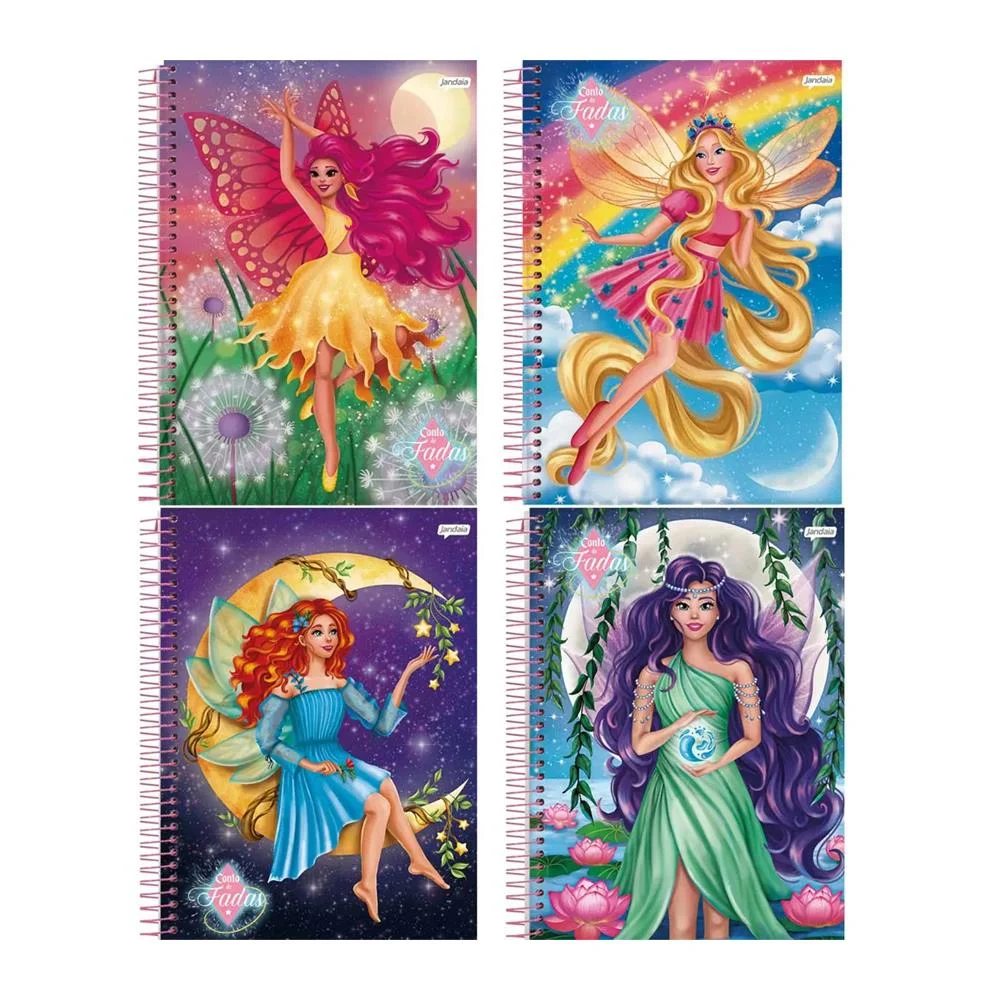 Caderno Universitário Conto De Fadas  1 Matéria - Jandaia 
