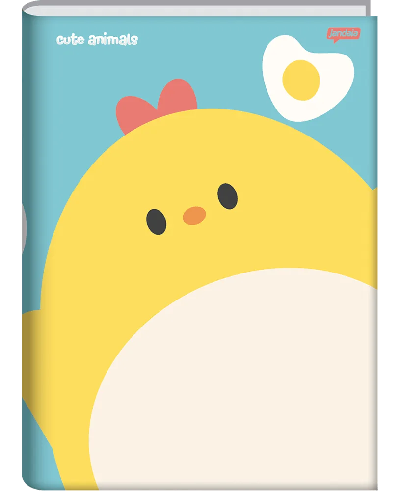 Caderno Brochura Universitário 80 Folhas Cute Animals - Jandaia Caderno Brochura Universitário 80 Folhas Cute Animals - Jandaia