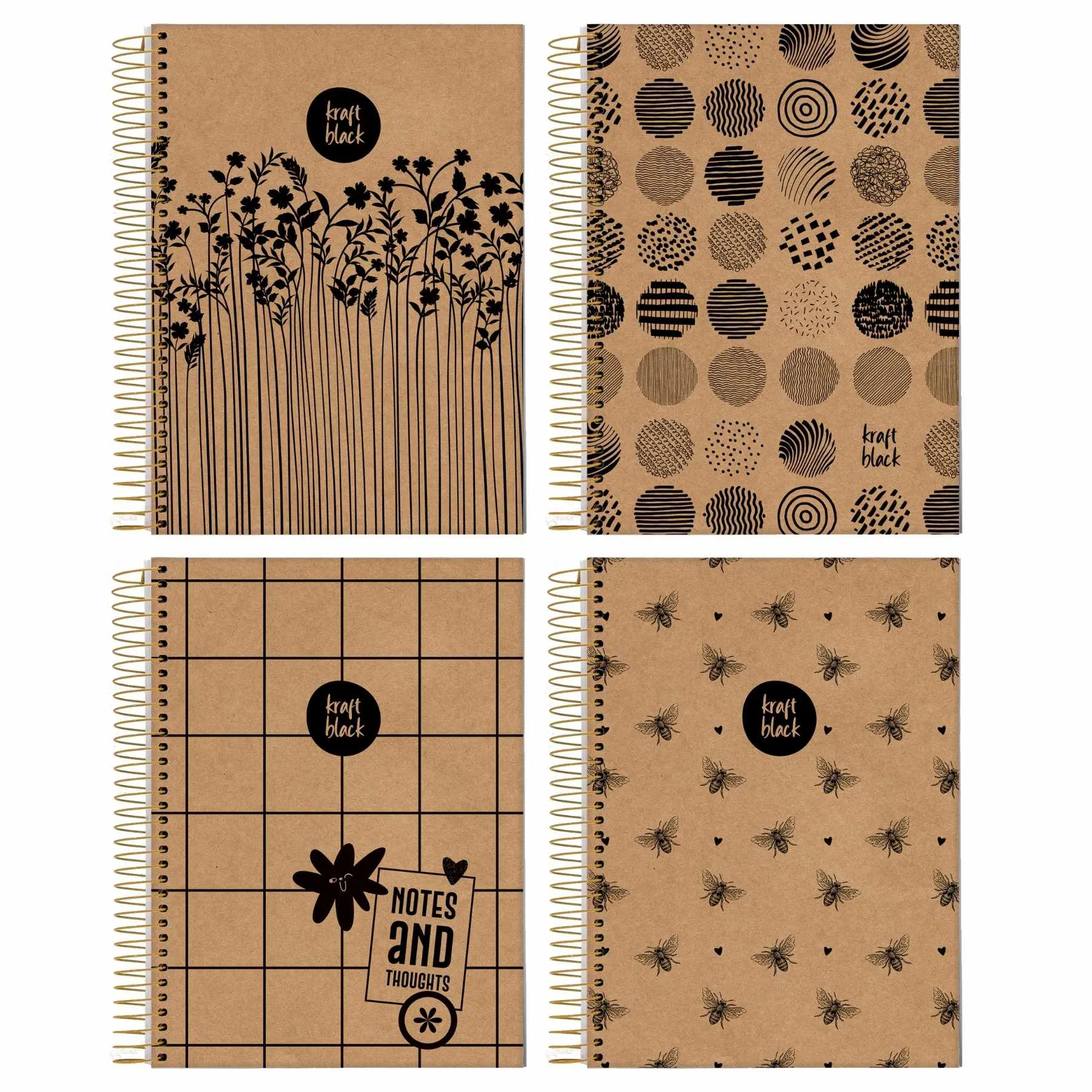 Caderno Universitário 10 Matérias Kraft Black – Jandaia