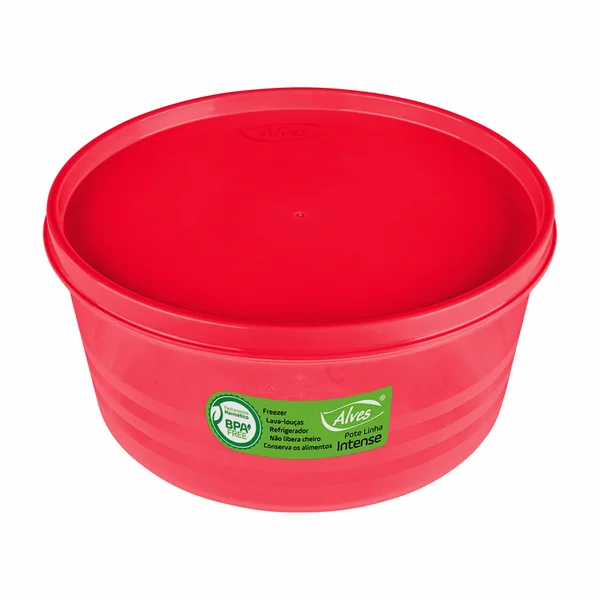 Pote Redondo 1,5 Litros Vermelho com Fechamento Hermético