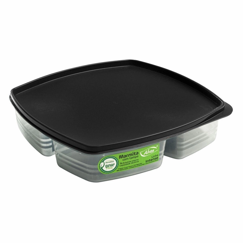 Marmita com Tampa Intense Preto Fumê 1,6 Litros - Alves
