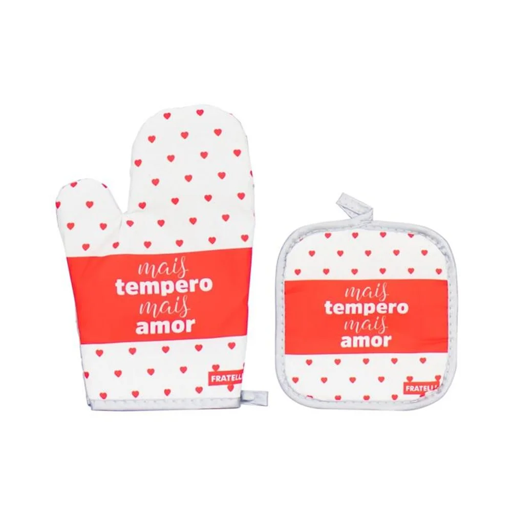 Kit Luva e Suporte Térmico 2 Peças- Estampa Sortida 