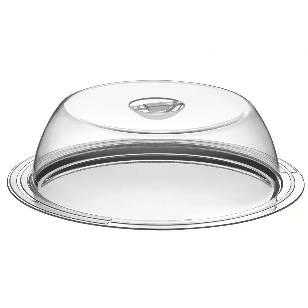 Porta Bolo Boleira com Tampa de Acrílico em Inox