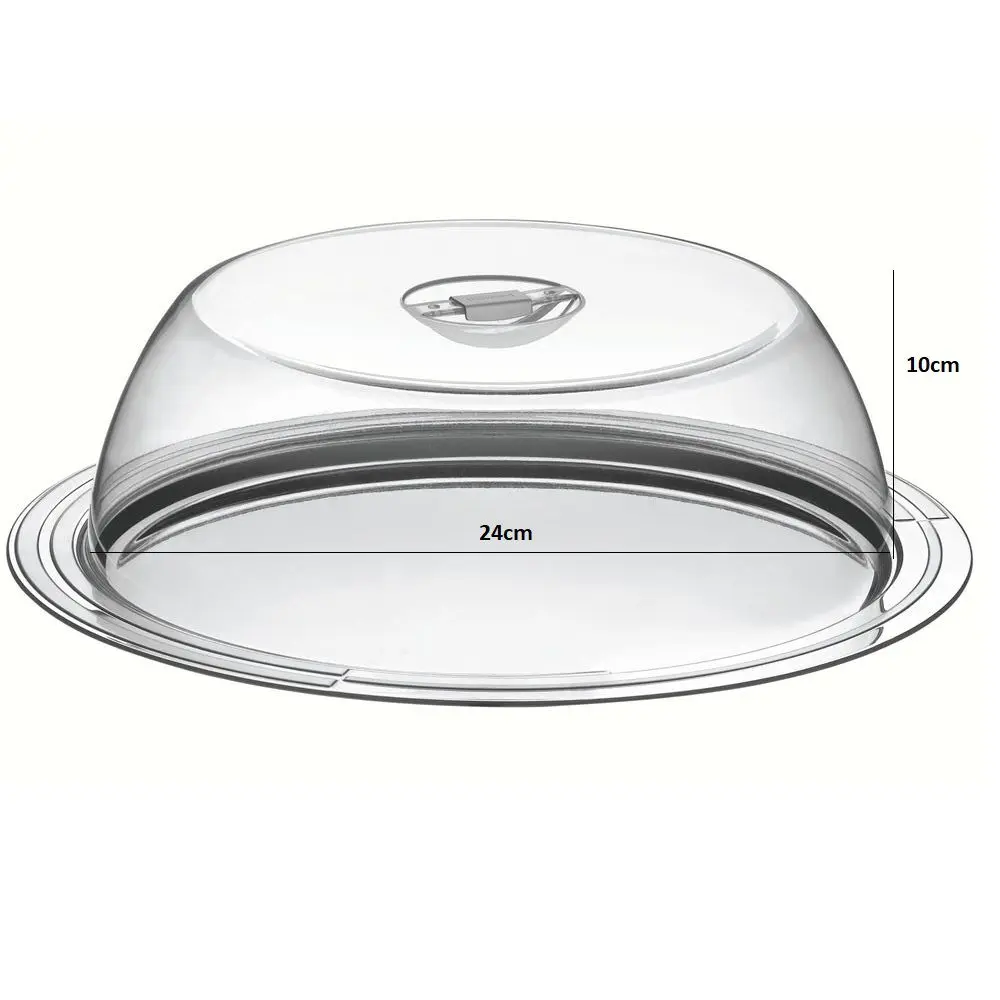 Porta Bolo Boleira com Tampa de Acrílico em Inox