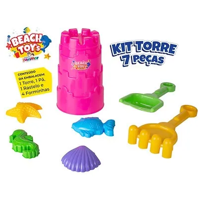 Kit De Praia Torre Beach Toys 7 Peças - Lumar