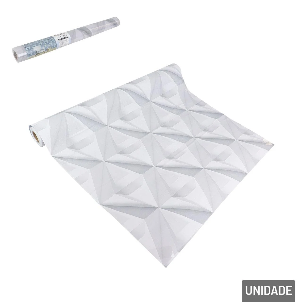 Papel de Parede 45cm x 5m Geométrico Cinza – DCARTE