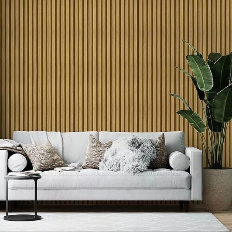 Papel de Parede - Ripado de Madeira Claro Marrom