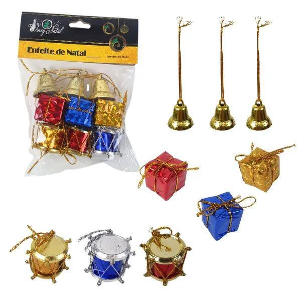 Kit Decorativo de Natal - 9 Peças Sortido
