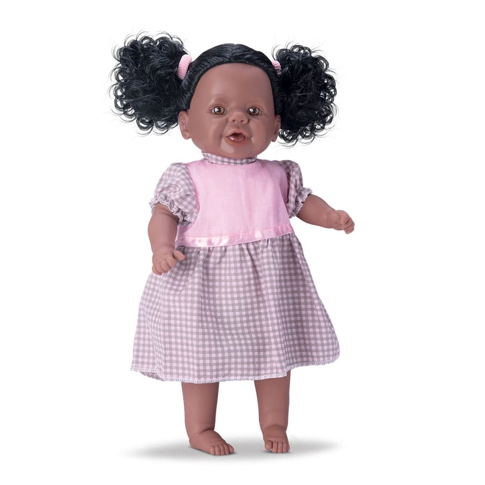 Boneca Bambola Dina Negra Faz Xixi na Fralda - Bambola