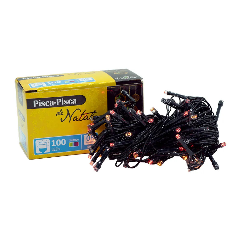 Pisca-Pisca de Natal com 100 LEDs Coloridos 