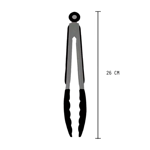 Pegador de Alimentos Silicone 26cm - Preto 