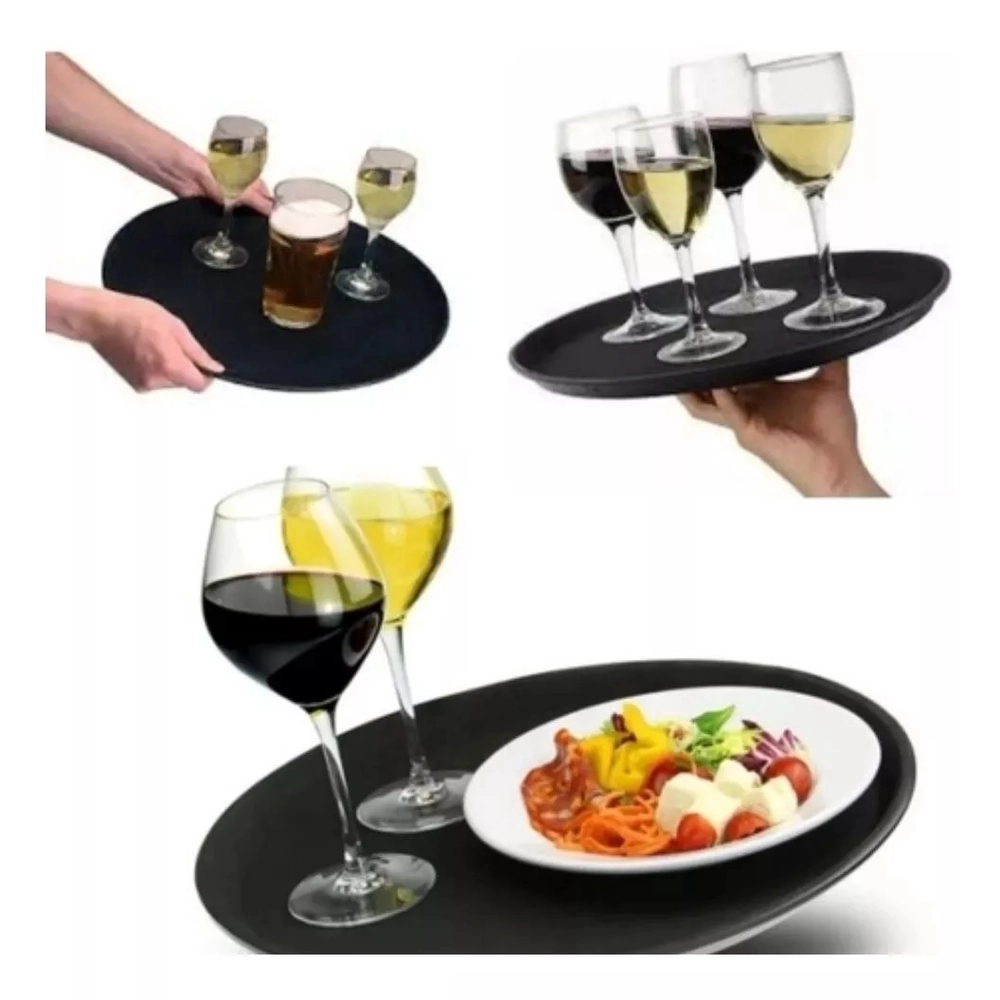 Bandeja de Garçom Antiderrapante Profissional Redonda 40cm Bandeja de Garçom Antiderrapante Profissional Redonda 40cm