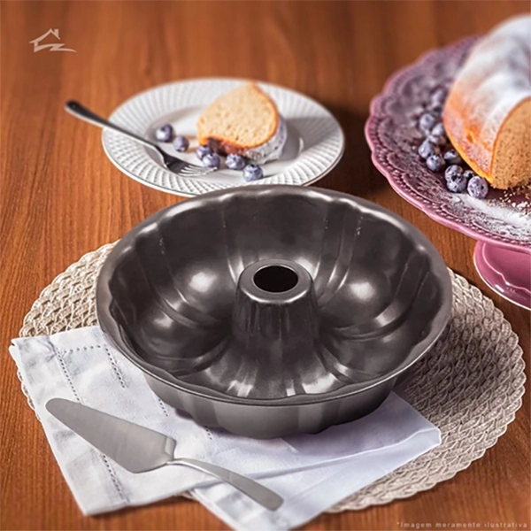 Forma com Furo Central 24x6 cm 2,5L - Em Casa Tem Forma com Furo Central 24x6 cm 2,5L - Em Casa Tem