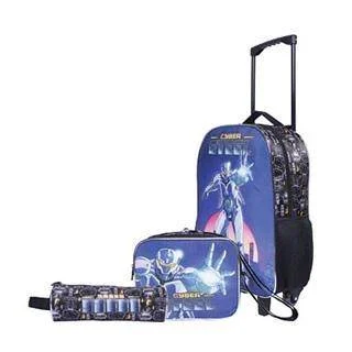 Kit Mochila Infantil Masculina Cyber Steel com Rodas - WINTH