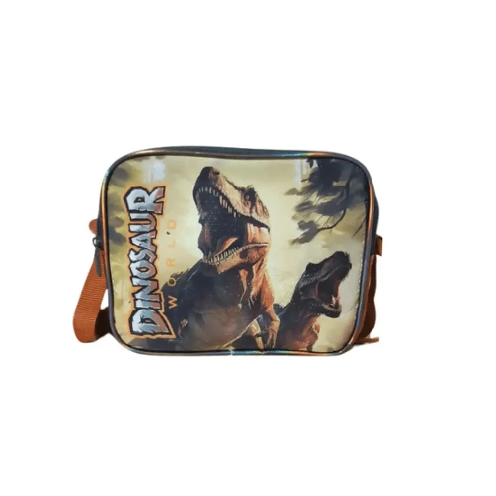 Kit Mochila de Rodinhas com Lancheira, Estojo de Dinossauro Kit Mochila de Rodinhas com Lancheira, Estojo de Dinossauro