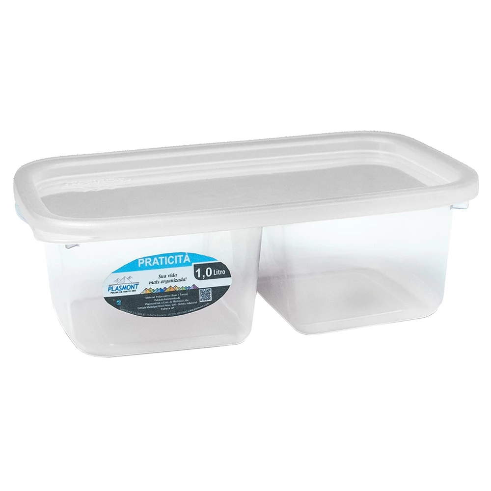 Pote Plástico Praticita 1,0L Transparente 
