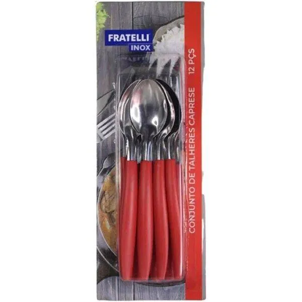 Conjunto de Talheres 12 Peças Vermelho - Fratelli