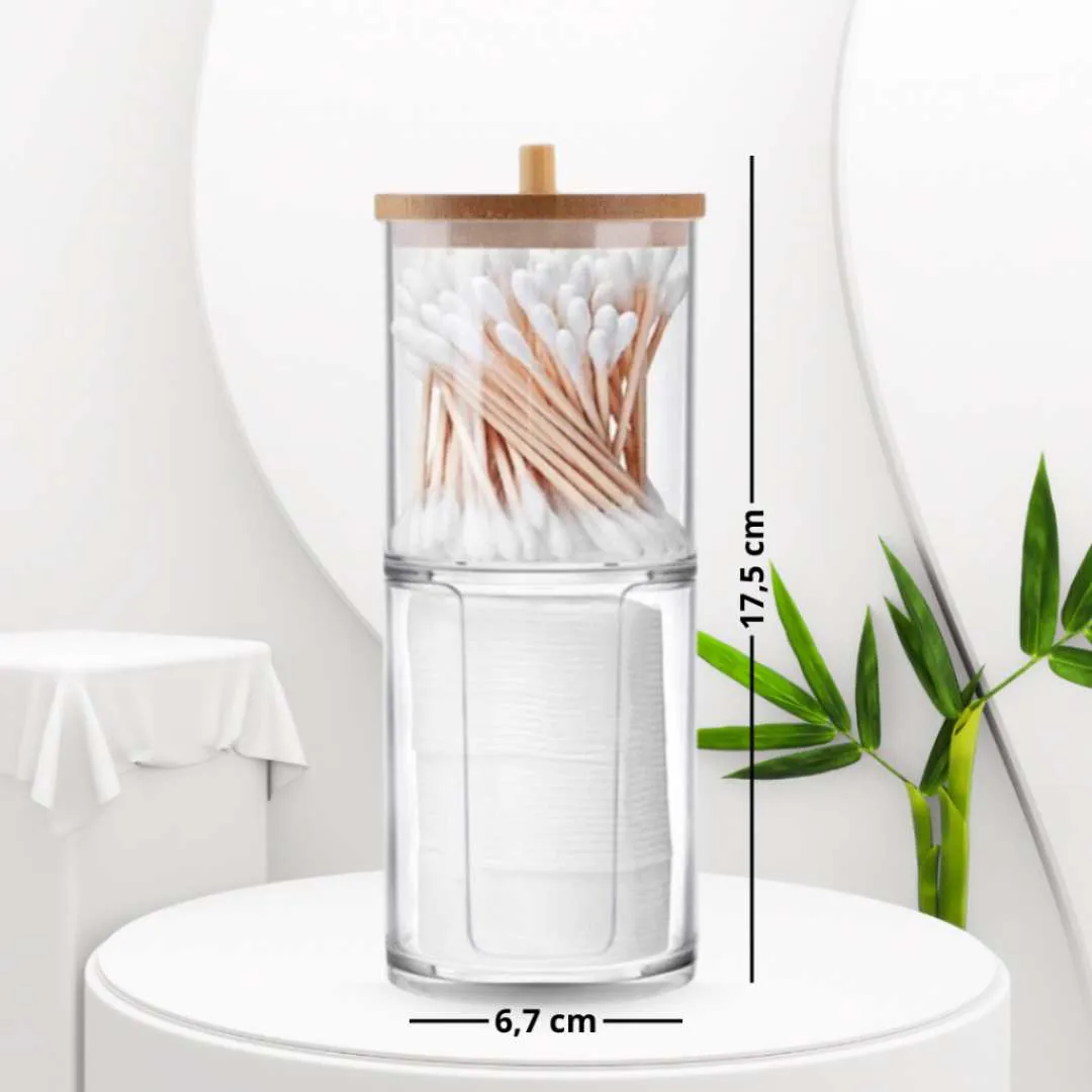 Organizador Multiuso Redondo 2 em 1 com Tampa - Transparente